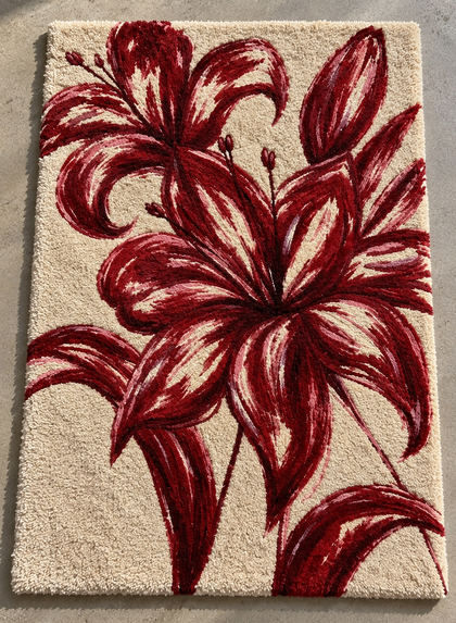 Burgundy Lily Rug