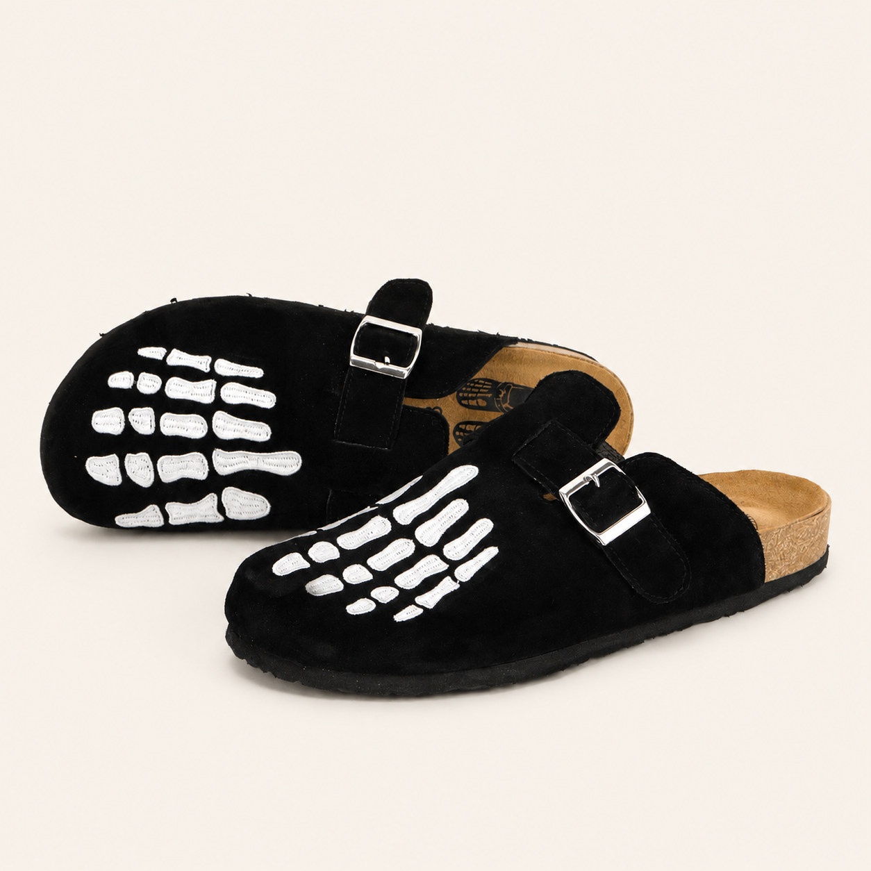 Black Skeleton Clogs