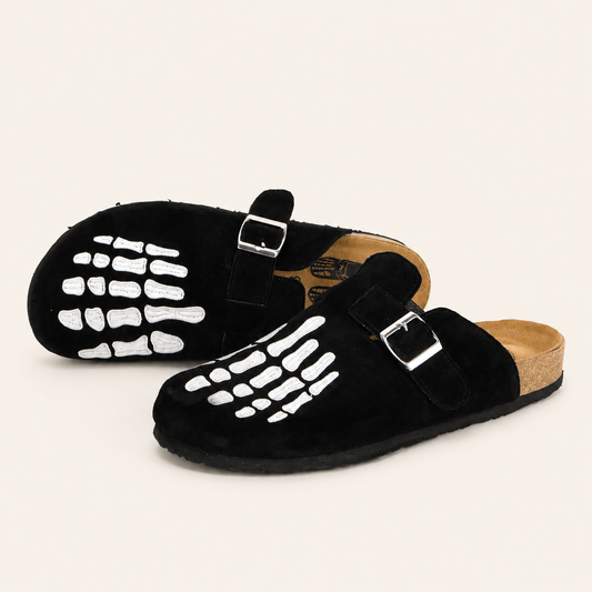 Black Skeleton Clogs