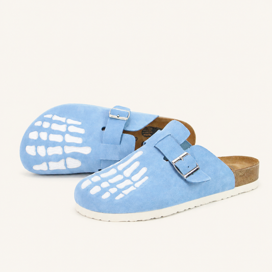 Baby Blue Skeleton Clogs