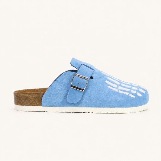 Baby Blue Skeleton Clogs