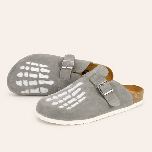 Grey Skeleton Clogs