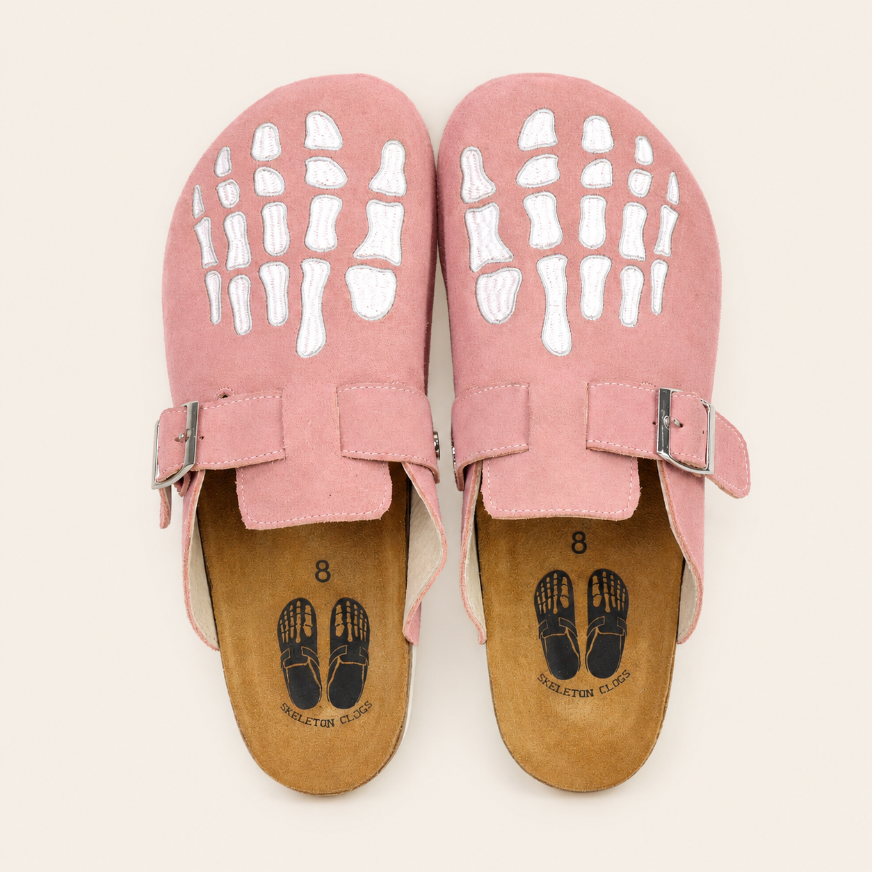 Pink Skeleton Clogs