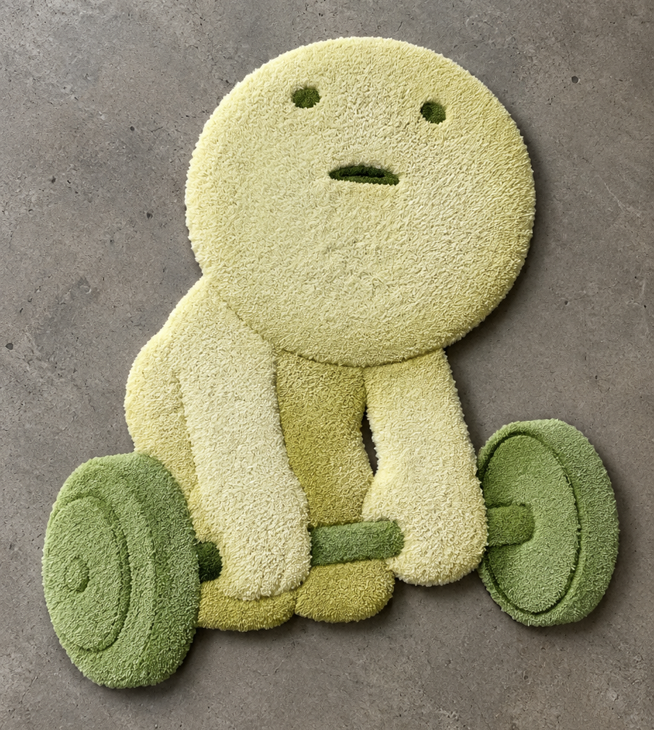 Weightlifting Smiski Rug