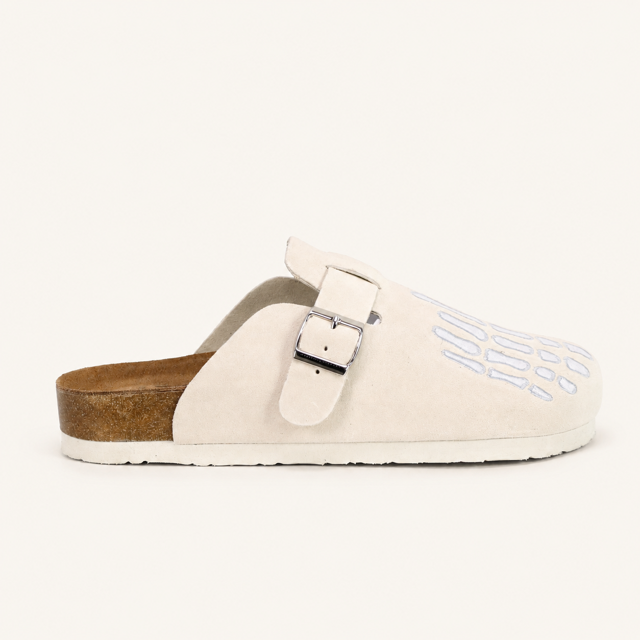 Beige Skeleton Clogs