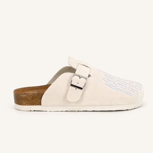 Beige Skeleton Clogs